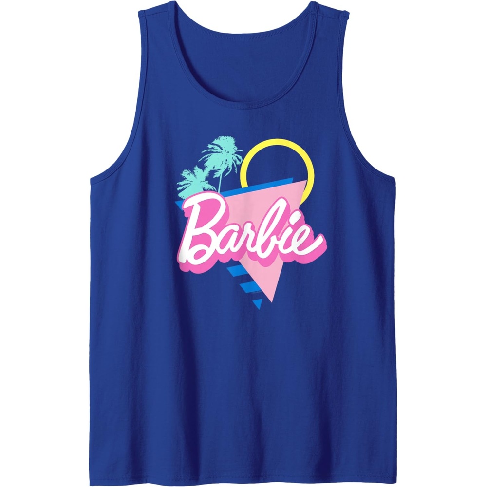 imageBarbie 90s Retro Logo Bright Pink Tank TopRoyal Blue
