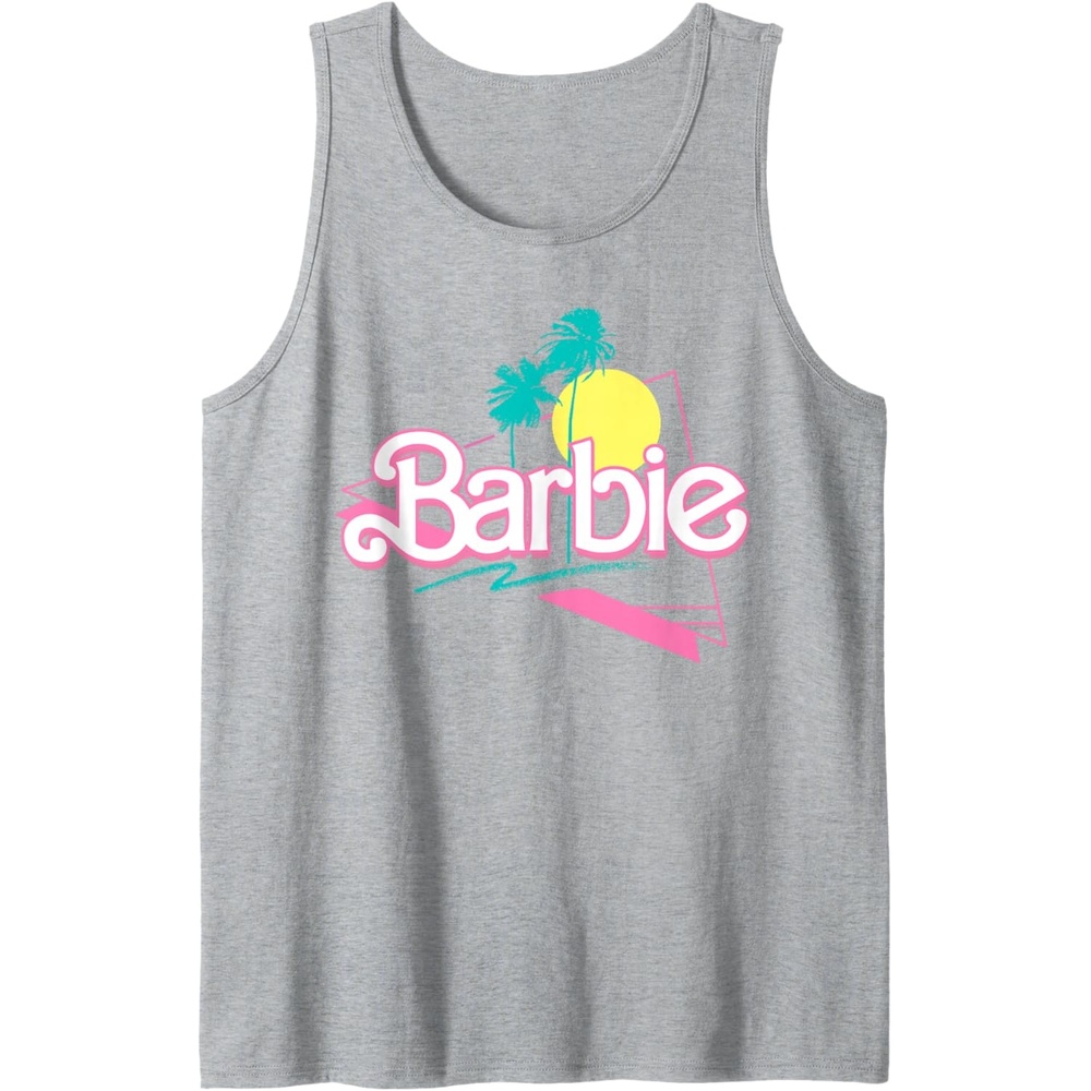 imageBarbie 90s Retro Logo Tank TopHeather Grey