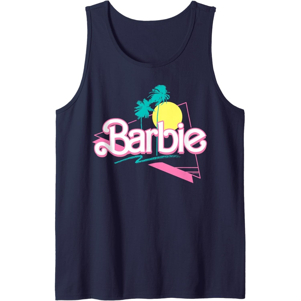 imageBarbie 90s Retro Logo Tank TopNavy Blue