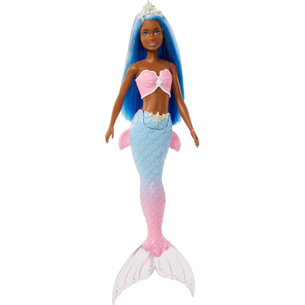 imageBarbie Dreamtopia Mermaid Doll with Curvy Body Pink Hair Pink Ombre Tail amp Headband AccessoryBlue