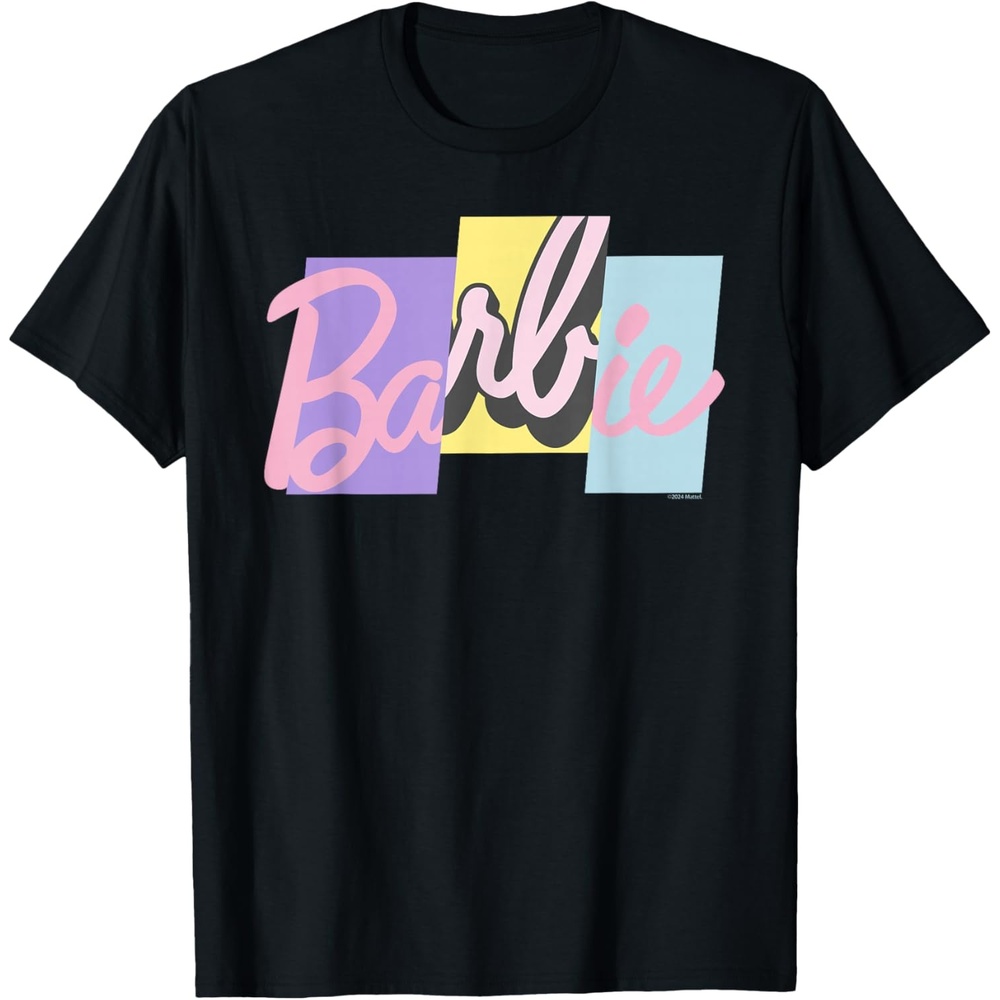 imageBarbie Mixed Pastel Logo TShirtBlack