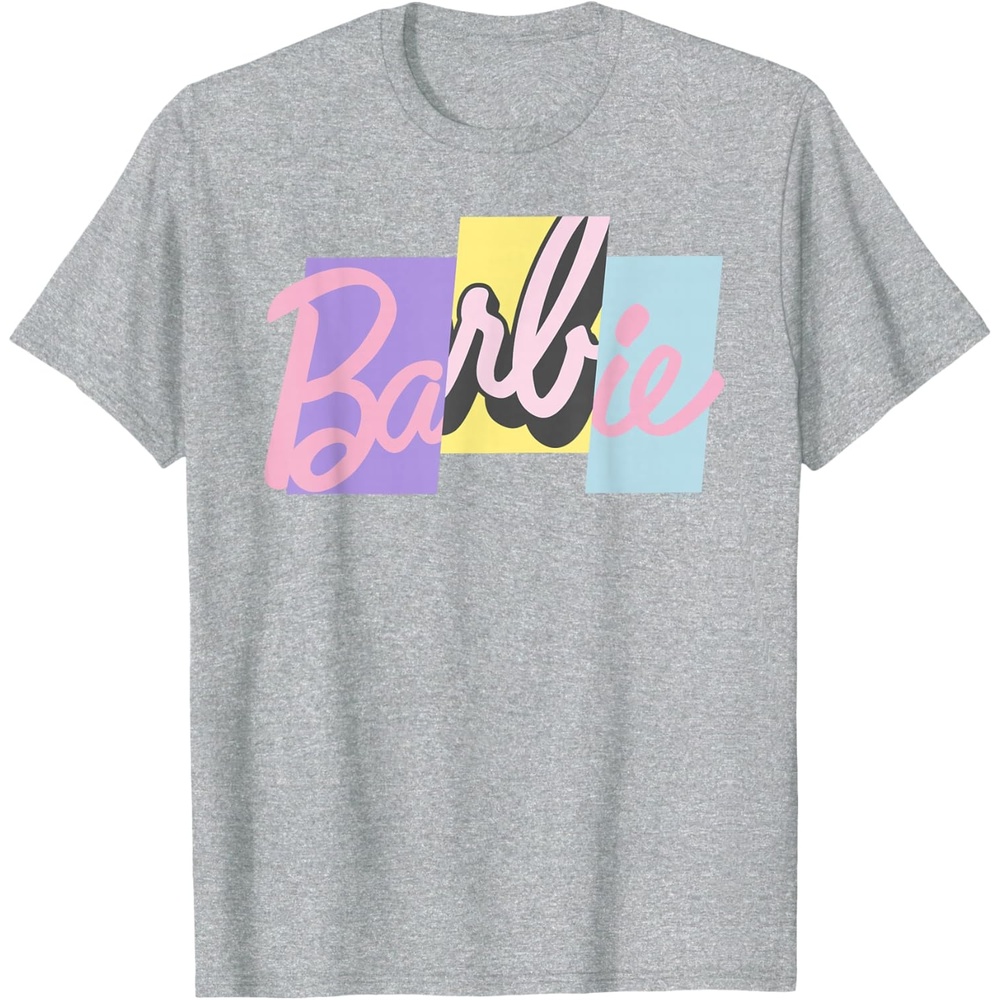 imageBarbie Mixed Pastel Logo TShirtHeather Grey
