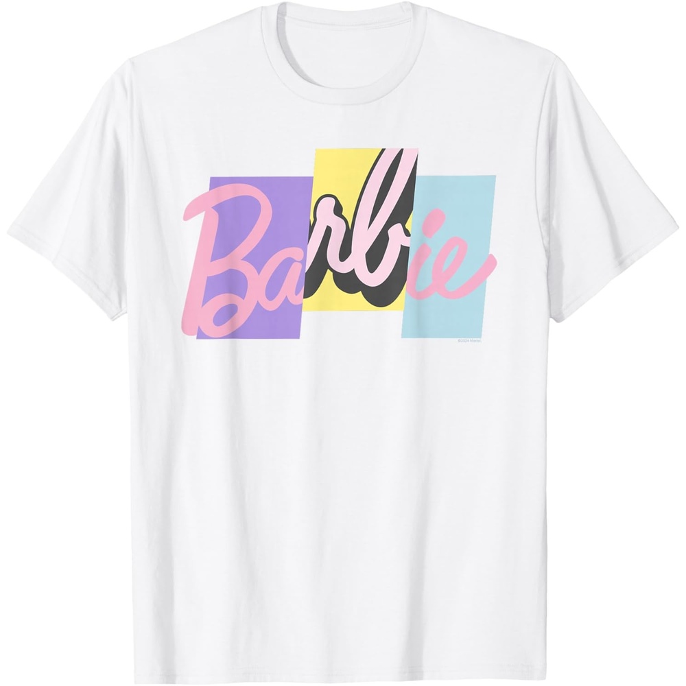 imageBarbie Mixed Pastel Logo TShirtWhite