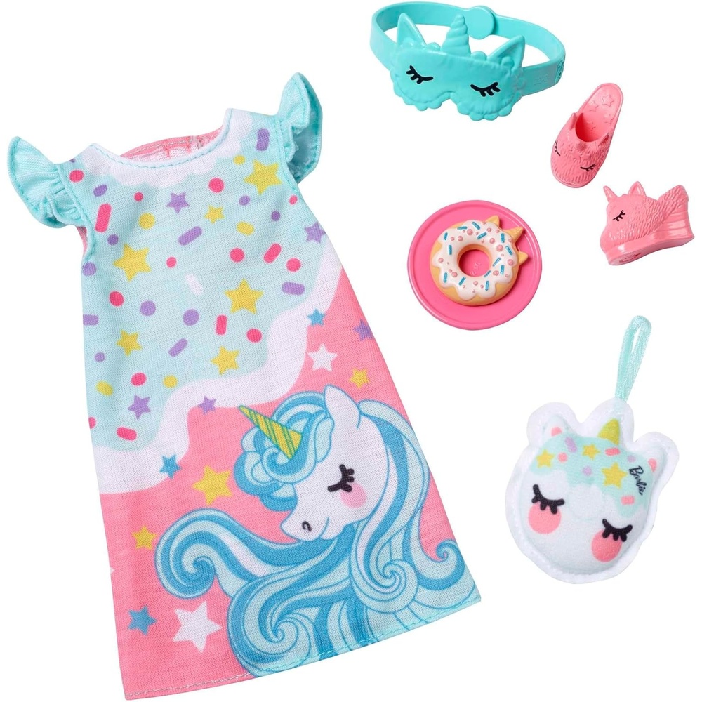 imageBarbie My First Barbie Clothes Fashion Pack for 135inch Preschool Dolls Set with PajamasSlippers amp Bedtime Accessories