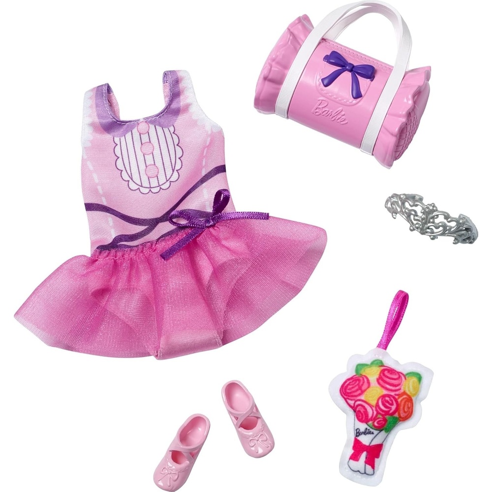 imageBarbie My First Barbie Clothes Fashion Pack for 135inch Preschool Dolls Tutu Leotard with Ballet amp Dance Accessories