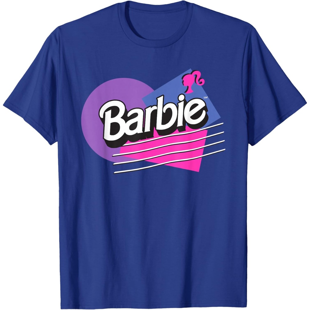 imageBarbie Retro Logo TShirtRoyal Blue