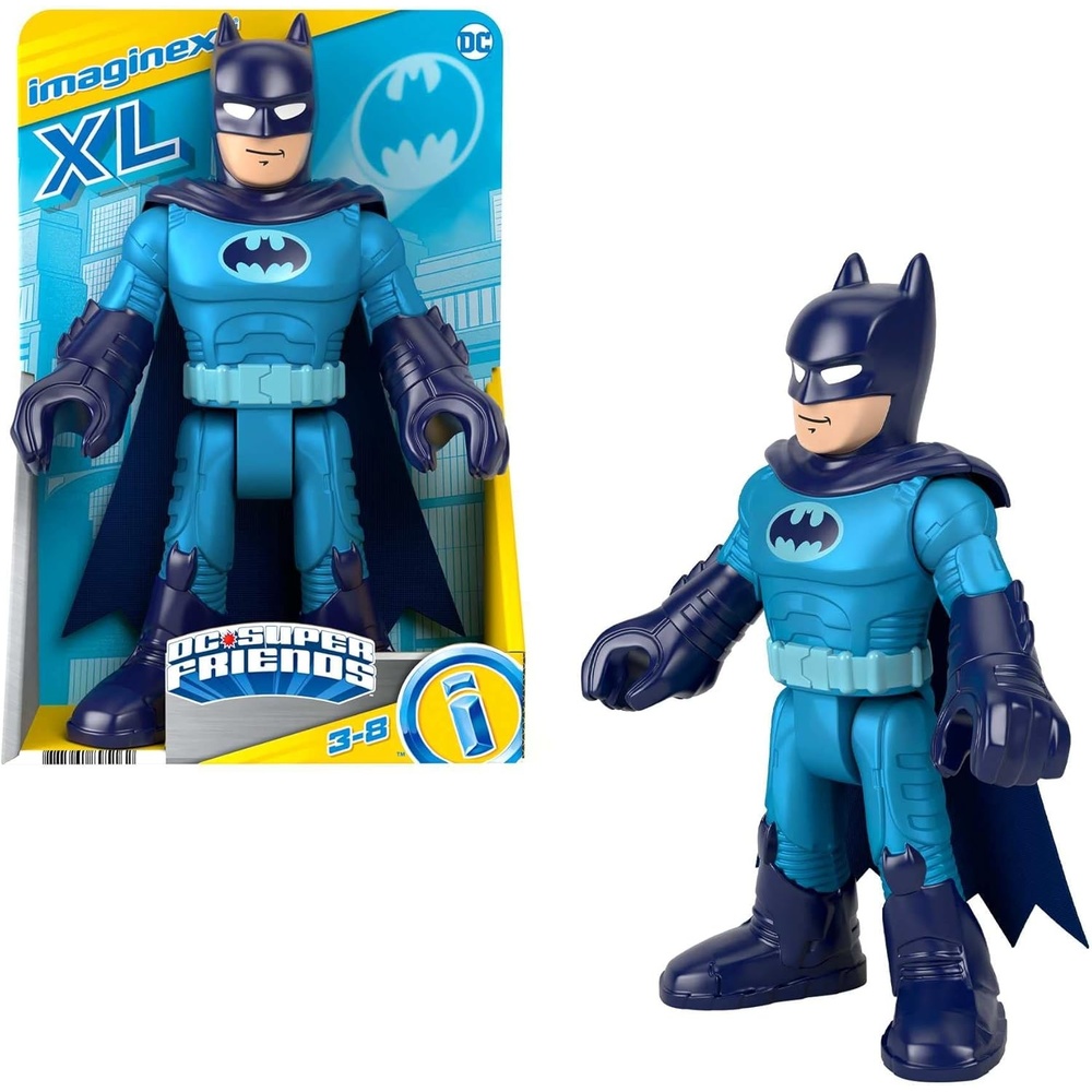 image:imageFisherPrice Imaginext DC Super Friends Preschool Toy Batman XL 10Inch Poseable Figure Defender Blue for Pretend Play Kids Ages 3 Years