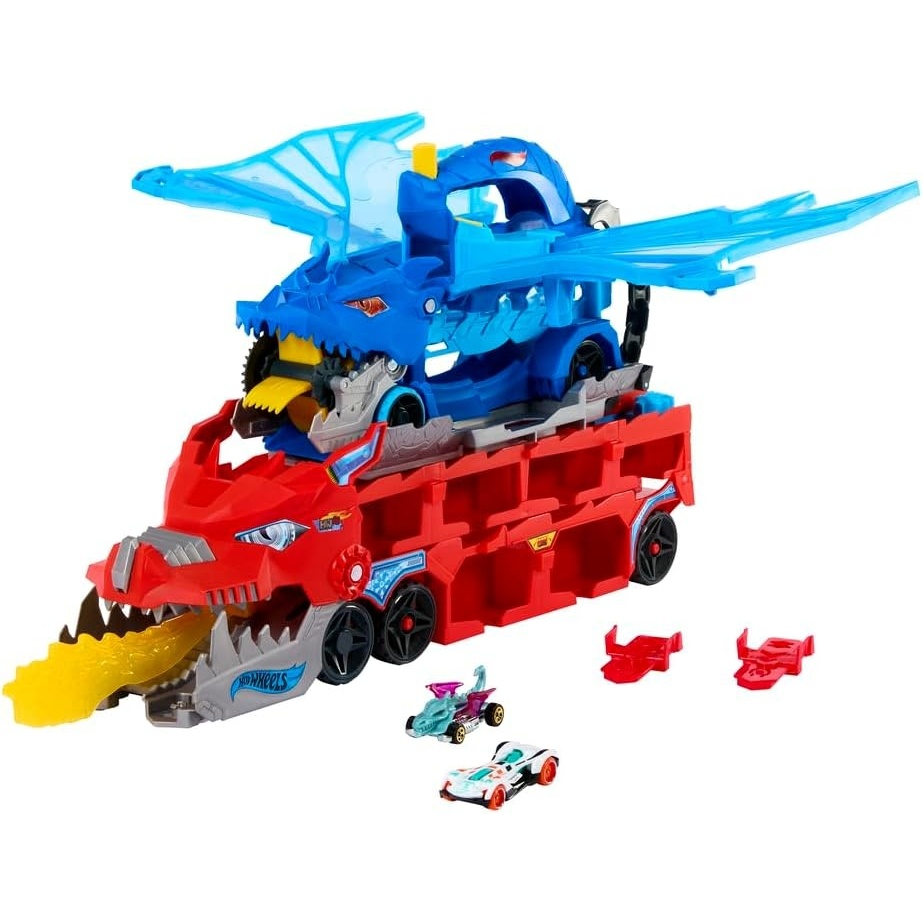 image:imageHot Wheels City Toy Car Track Set Ultimate Dual Dragon Transporter amp 2 DieCast Cars LargeScale Dragon amp Detachable Dragon Stores 20 Vehicles