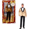 imageBarbie Signature 2025 Holiday Light Brown Hair Ken Collectible Fashion Doll Wearing Full Suit with Golden Jacket in Displayable Packaging amp Doll Stand