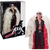 imageBarbie The Movie Collectible Ken Doll Wearing Big Faux Fur Coat and Black Fringe Vest with Bandana