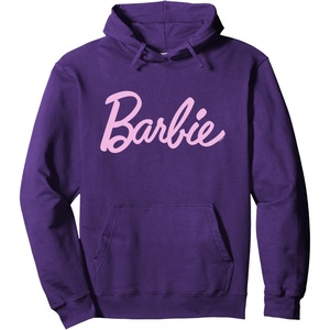 Barbie – Classic Script Light Pink Logo Pullover Hoodie(Purple)