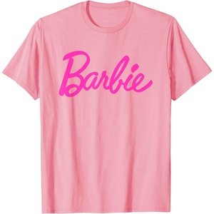 Barbie – Classic Script Pink Logo T-Shirt(Pink)