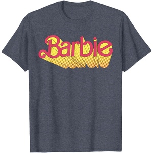 Barbie – Comic Book Logo T-Shirt(Heather Blue)