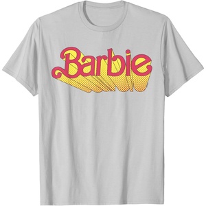 Barbie – Comic Book Logo T-Shirt(Silver Grey)