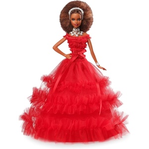 Barbie 2018 Holiday Doll 30th Anniversary with Elegant Red Gown & Accessories