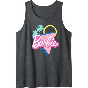 Barbie 90’s Retro Logo – Bright Pink Tank Top(Dark Heather Grey)