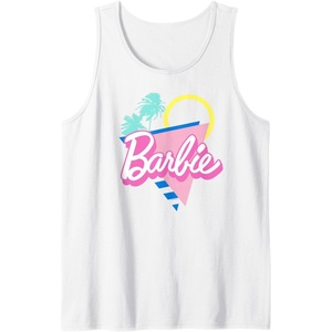 Barbie 90’s Retro Logo – Bright Pink Tank Top(White)