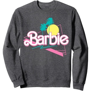 Barbie 90’s Retro Logo Sweatshirt(Dark Heather Grey)