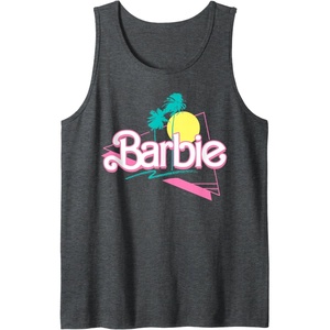 Barbie 90’s Retro Logo Tank Top(Dark Heather Grey)