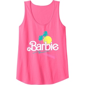 Barbie 90’s Retro Logo Tank Top(Neon Pink)