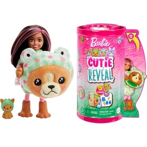 Barbie Cutie Reveal Chelsea Doll & Accessories, Animal Plush Costume & 6 Surprises Including Color Change, Kitten as Red Panda(Dog/Frog)