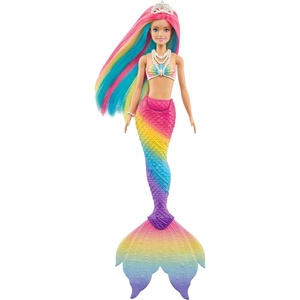 Barbie Dreamtopia Doll, Rainbow Magic Mermaid with Rainbow Hair and Blue Eyes, Water-Activated Color-Change Feature(Blond)