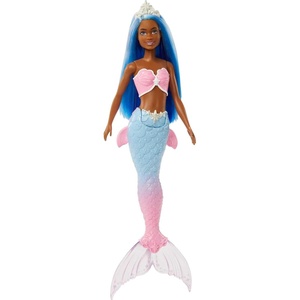 Barbie Dreamtopia Mermaid Doll with Curvy Body, Pink Hair, Pink Ombre Tail & Headband Accessory(Blue)