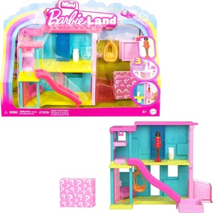 Barbie Mini BarbieLand Doll House Sets, Mini Dreamhouse with Surprise 1.5-inch Doll, Furniture & Accessories, Plus Elevator & Pool(House)