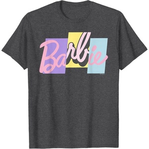 Barbie Mixed Pastel Logo T-Shirt(Dark Heather Grey)