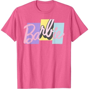 Barbie Mixed Pastel Logo T-Shirt(Pink Heather)