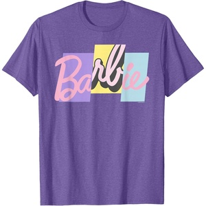 Barbie Mixed Pastel Logo T-Shirt(Purple Heather)