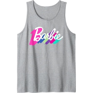 Barbie Multicolor Logo Tank Top(Heather Grey)