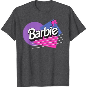 Barbie Retro Logo T-Shirt(Dark Heather Grey)