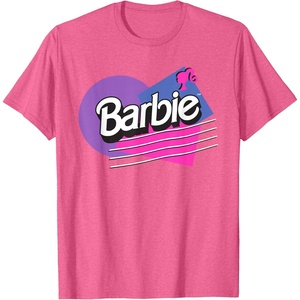 Barbie Retro Logo T-Shirt(Pink Heather)