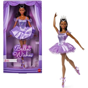 Barbie Signature Ballet Wishes Doll, Collectible Fashion Doll in Satiny, Purple Tutu with Black Ponytail Hair and Giftable Packaging