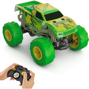 Hot Wheels Monster Trucks RC Toy, Remote-Control 1:15 Scale Gunkster, Glows in The Dark & has Terrain Action Tires with Off-Roading Capability