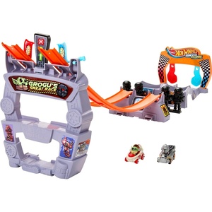 Hot Wheels Star Wars RacerVerse Toy Car Track Set & 2 Die-Cast Racers, Grogu’s Great Race, U44Inspired by Star Wars, with Grogu and The Mandalorian
