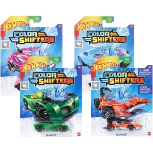 Hot Wheels Toy Car, 1:64 Scale Color Shifters Vehicle with Repeat Color Change in ICY Cold or Very Warm Water (Styles May Vary)(1 Count (Pack of 4))