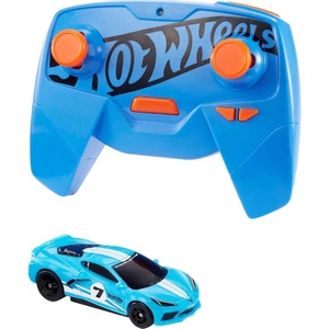 Hot Wheels Toy Car RC Tesla Roadster in 1:64 Scale, Remote-Control Vehicle with Controller & USB Cable, Works On & Off Track(Corvette)