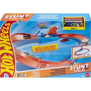 Hot Wheels Toy Car Track Set, Rapid Raceway Champion, Multi-Car Launcher, Connects to Other Sets, Includes 1:64 Scale Car(Rapid Raceway)