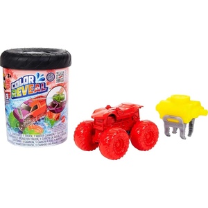 Hot Wheels Toy Monster Trucks, Color Reveal 1:64 Scale Vehicle with Clip-On Water Tank, Dunk in Water for Surprise (Styles May Vary)(Single Pack)