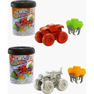 Hot Wheels Toy Monster Trucks, Color Reveal 1:64 Scale Vehicle with Clip-On Water Tank, Dunk in Water for Surprise (Styles May Vary)(Two Pack)